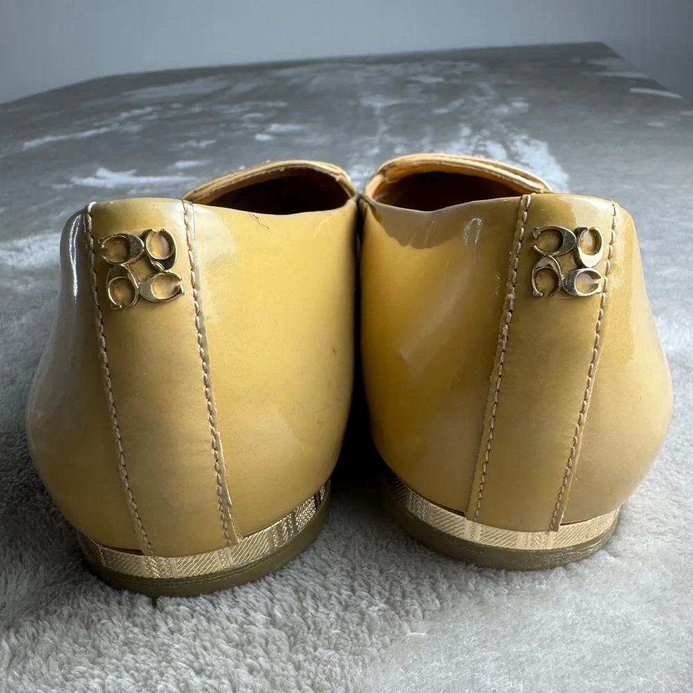 Coach Women’s Loafer Tan Size 6.5B‎ Patent Leather Tabitha Penny Loafer Low Flat